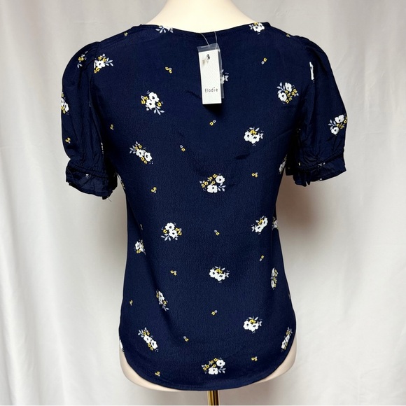 Elodie Navy Floral Button-Front Blouse – Size S – NWT - Picture 3 of 9